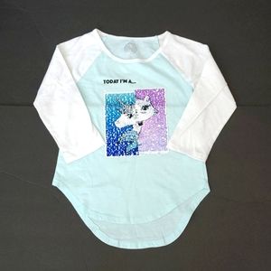 Girls flip sequin 3/4 sleeve shirt